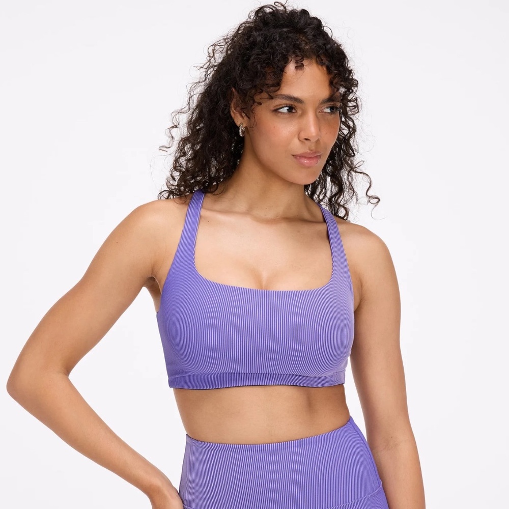 Peloton_ Dual Tone Rib Square Neck Bra - NWT - Cobalt, S